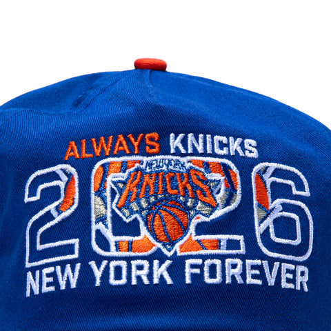 New Era 19Twenty New York Knicks 2025 - 2026 NBA Champions Patch Always Knicks Snapback Pre-Curved Hat - Royal New Era