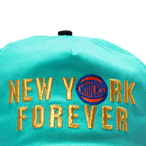 New Era 19Twenty New York Knicks 2026 NBA Champions Patch New York Forever Snapback Pre-Curved Hat - Mint, Black New Era