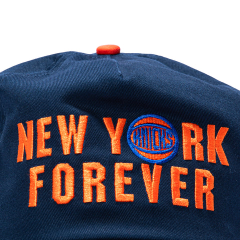 New Era 19Twenty New York Knicks 2026 NBA Champions Patch New York Forever Snapback Pre-Curved Hat - Navy, Orange New Era