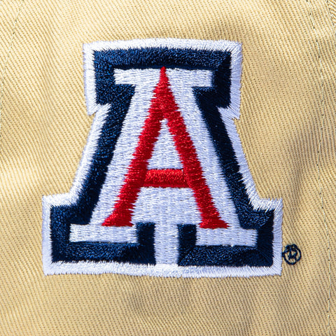 New Era 19Twenty Arizona Wildcats Logo Patch 1989 Snapback Pre-Curved Hat - Tan, Light Navy New Era