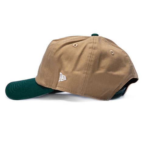New Era 19Twenty Miami Hurricanes Logo Patch Ibis Snapback Pre-Curved Hat - Khaki, Green New Era