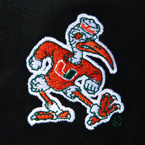 New Era 19Twenty Miami Hurricanes Ibis Logo Patch Logo Snapback Pre-Curved Hat - Black New Era