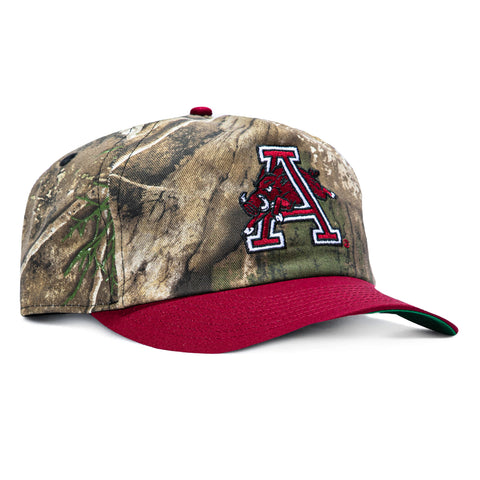 New Era 19Twenty Arkansas Razorbacks Snapback Pre-Curved Hat - Realtree, Cardinal