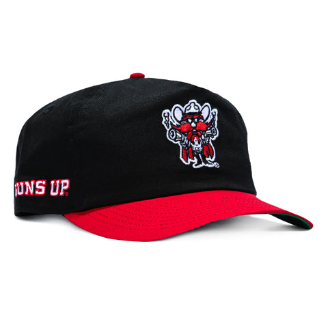 New Era 19Twenty Texas Tech Red Raiders Guns Up Patch Vault Mascot Snapback Pre-Curved Hat - Black, Red