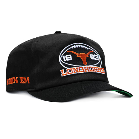 New Era 19Twenty Texas Longhorns Hook Em Patch Football Snapback Pre-Curved Hat - Black