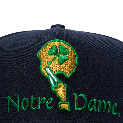 New Era 9Forty A-Frame Notre Dame Fighting Irish Logo Patch Helmet Snapback Hat - Navy New Era