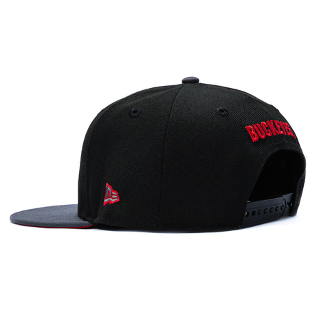 New Era 9Fifty Ohio State Buckeyes Leaf Red UV Snapback Hat - Black, Graphite New Era
