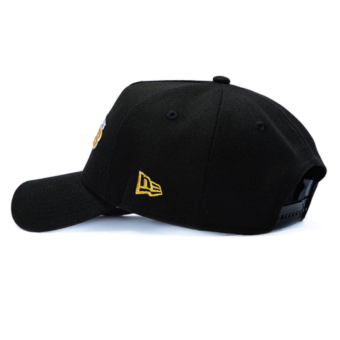 New Era 9Forty A-Frame Los Angeles Rams 2022 Super Bowl Champions Patch Word Snapback Hat - Black, Metallic Gold New Era