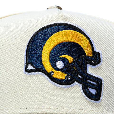 New Era 9Forty A-Frame Los Angeles Rams 40th Anniversary Patch Helmet Snapback Hat - Cream, Realtree New Era