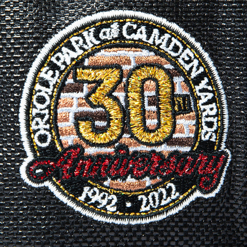 New Era 59Fifty Spooky Szn Baltimore Orioles 30th Anniversary Patch 1998 Hat - Black Raffia New Era