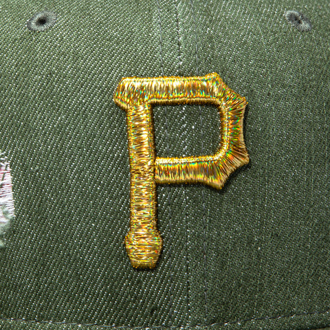 New Era 59Fifty Spooky Szn Pittsburgh Pirates 1959 All Star Game Patch Hat - Olive, Metallic Gold New Era