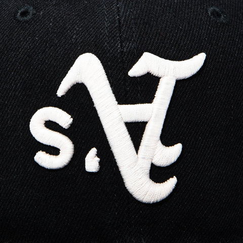 New Era 59Fifty Spooky Szn Oakland Athletics 1989 World Series Patch Upside Down Hat - Black New Era