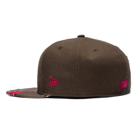 New Era 59Fifty Spooky Szn Chicago Cubs Be Alert for Foul Balls Patch Hat - Brown New Era