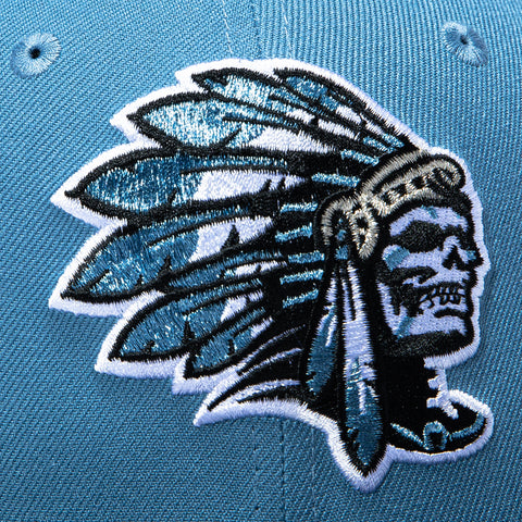 New Era 59Fifty Black and Blue Skull Chief 1992 Hat Club World Champs Patch Hat - Indigo, Black New Era