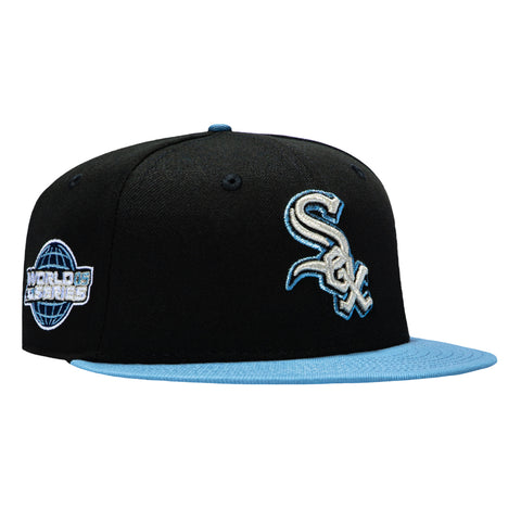 New Era 59Fifty Black and Blue Chicago White Sox 2005 World Series Patch Hat - Black, Indigo New Era