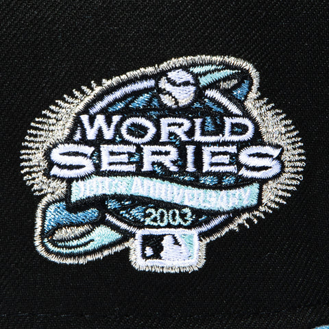 New Era 59Fifty Black and Blue Miami Marlins 2003 World Series Patch Hat - Black, Indigo New Era