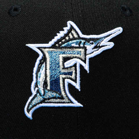 New Era 59Fifty Black and Blue Miami Marlins 2003 World Series Patch Hat - Black, Indigo New Era