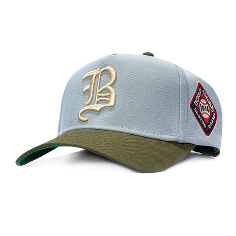 MN 2T BOSTON BRAVES GRY/OLV SN Mitchell and Ness