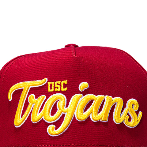 Woodn Grail USC Trojan Memorial Coliseum Home Crowd Stadium Patch Script Snapback Hat - Cardinal Woodn Grail