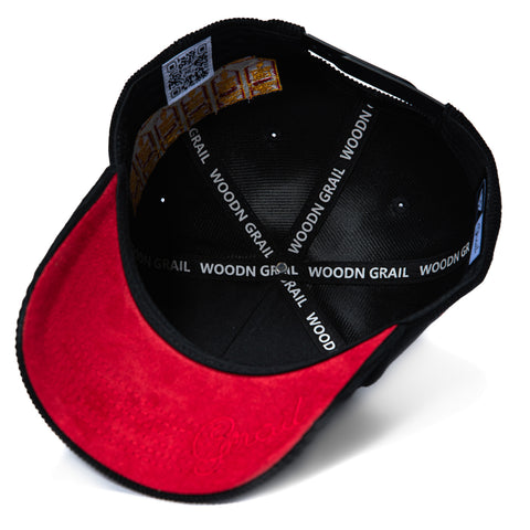 Woodn Grail USC Trojan Banners Patch Corduroy Snapback Hat - Black Woodn Grail