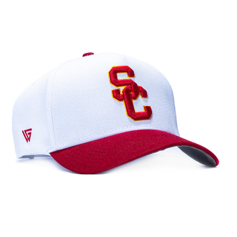 Woodn Grail USC Trojan Stadium Patch Snapback Hat - White, Cardinal Woodn Grail