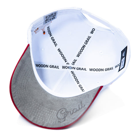 Woodn Grail USC Trojan Stadium Patch Snapback Hat - White, Cardinal Woodn Grail