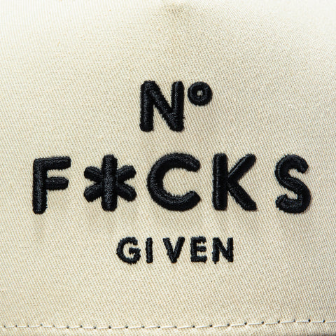 Field Grade No F*cks Given Butterfly Snapback Hat - Stone, Grey Field Grade