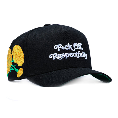 Field Grade F*ck Off Respectfully Madrigold Snapback Hat - Black Field Grade