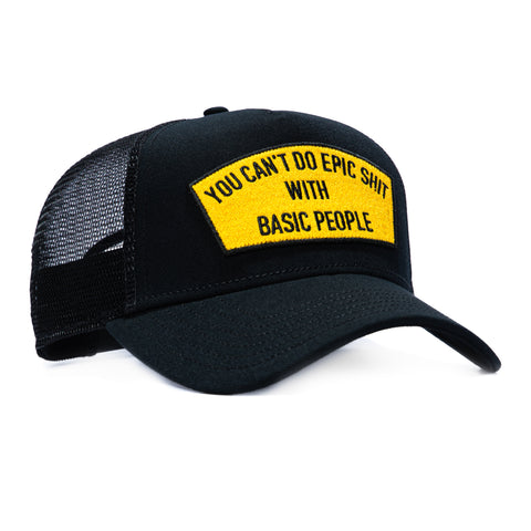 Cult of Individuality You Can't Do Epic Sh*t With Basic People Trucker Snapback Hat - Black Cult of Individuality