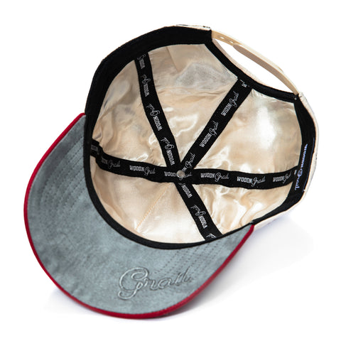 Woodn Grail USC Trojan Memorial Coliseum Home Crowd Stadium Patch Snapback Hat - Cream, Cardinal Woodn Grail
