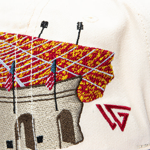 Woodn Grail USC Trojan Memorial Coliseum Home Crowd Stadium Patch Snapback Hat - Cream, Cardinal Woodn Grail