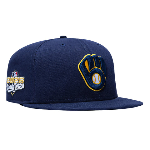 New Era 59Fifty Milwaukee Brewers 2026 World Series Patch Home Hat - Navy