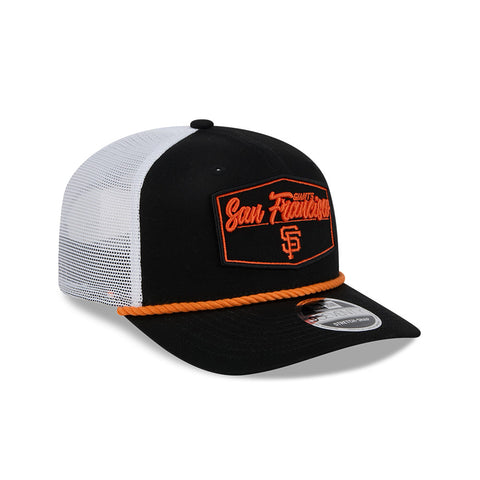 New Era 9Seventy San Francisco Giants Snapback Trucker Pitch Hat - Black, White