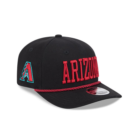 New Era 9Seventy Arizona Diamondbacks Snapback Rope Wordmark Hat - Black, Red