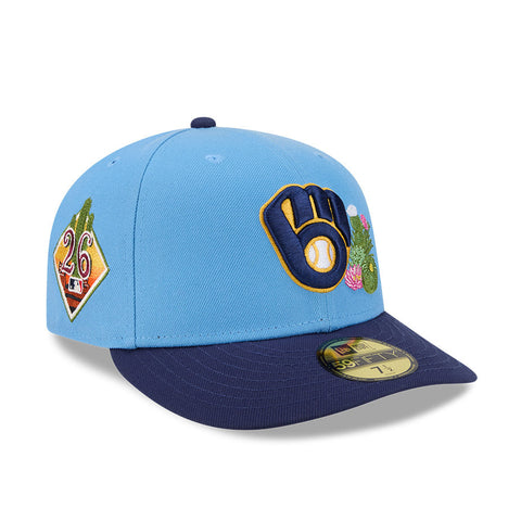 New Era 59Fifty Milwaukee Brewers 2026 Arizona Spring Training Pre-Curved Hat - Light Blue, Light Navy New Era
