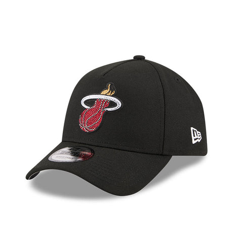 New Era 9Forty A-Frame 2026 NBA Draft Miami Heat Rhinestone Snapback Hat - Black New Era