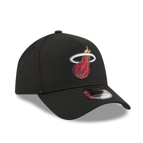 New Era 9Forty A-Frame 2026 NBA Draft Miami Heat Rhinestone Snapback Hat - Black New Era