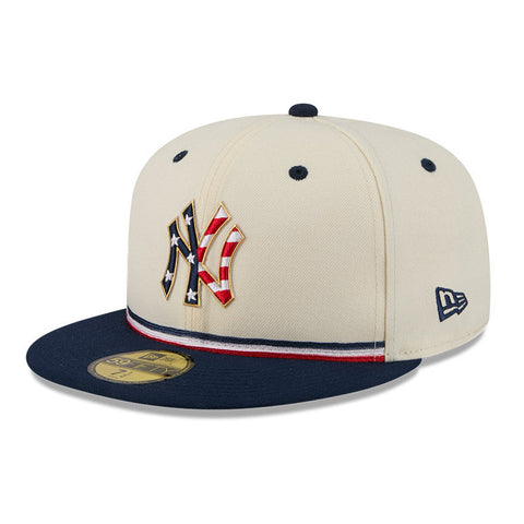 New Era 59Fifty 2026 MLB 4th of July New York Yankees 250th Anniversary Patch Hat - White, Royal