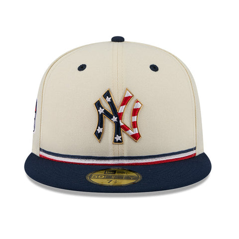 New Era 59Fifty 2026 MLB 4th of July New York Yankees 250th Anniversary Patch Hat - White, Royal