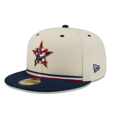 New Era 59Fifty 2026 MLB 4th of July Houston Astros 250th Anniversary Patch Hat - White, Royal