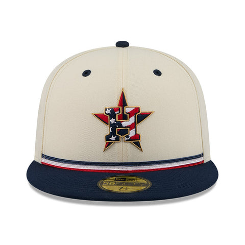 New Era 59Fifty 2026 MLB 4th of July Houston Astros 250th Anniversary Patch Hat - White, Royal