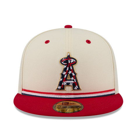 New Era 59Fifty 2026 MLB 4th of July Los Angeles Angels 250th Anniversary Patch Hat - White, Red New Era