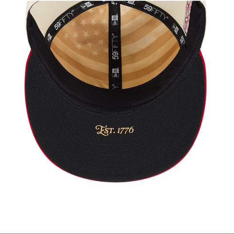 New Era 59Fifty 2026 MLB 4th of July Umpire Logo 250th Anniversary Patch Hat - White, Red