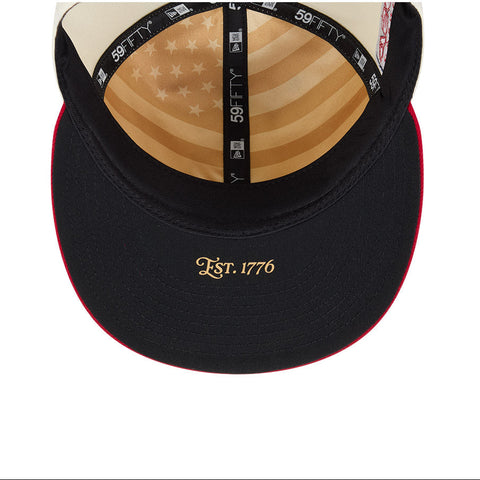 New Era 59Fifty 2026 MLB 4th of July Oakland Athletics 250th Anniversary Patch Hat - White, Red