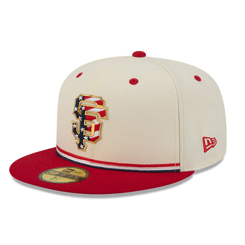 New Era 59Fifty 2026 MLB 4th of July San Francisco Giants 250th Anniversary Patch Hat - White, Red