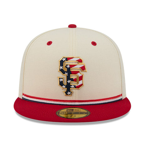 New Era 59Fifty 2026 MLB 4th of July San Francisco Giants 250th Anniversary Patch Hat - White, Red