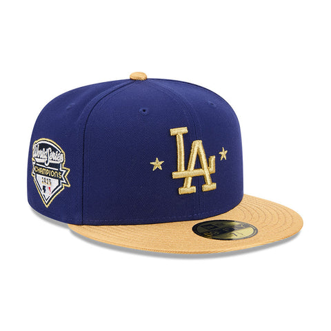 New Era 59Fifty Los Angeles Dodgers 2025 World Series Patch Gold Hat - Royal, Gold New Era