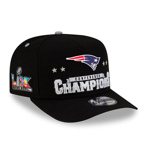 New Era 9Fifty A-Frame New England Patriots 2026 Super Bowl Patch AFC Champions Snapback Hat - Black New Era