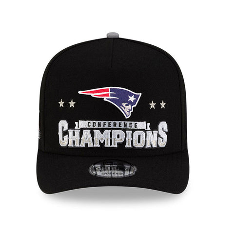 New Era 9Fifty A-Frame New England Patriots 2026 Super Bowl Patch AFC Champions Snapback Hat - Black New Era