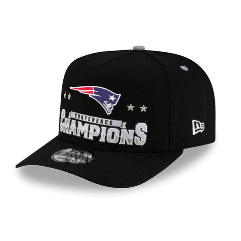 New Era 9Fifty A-Frame New England Patriots 2026 Super Bowl Patch AFC Champions Snapback Hat - Black New Era